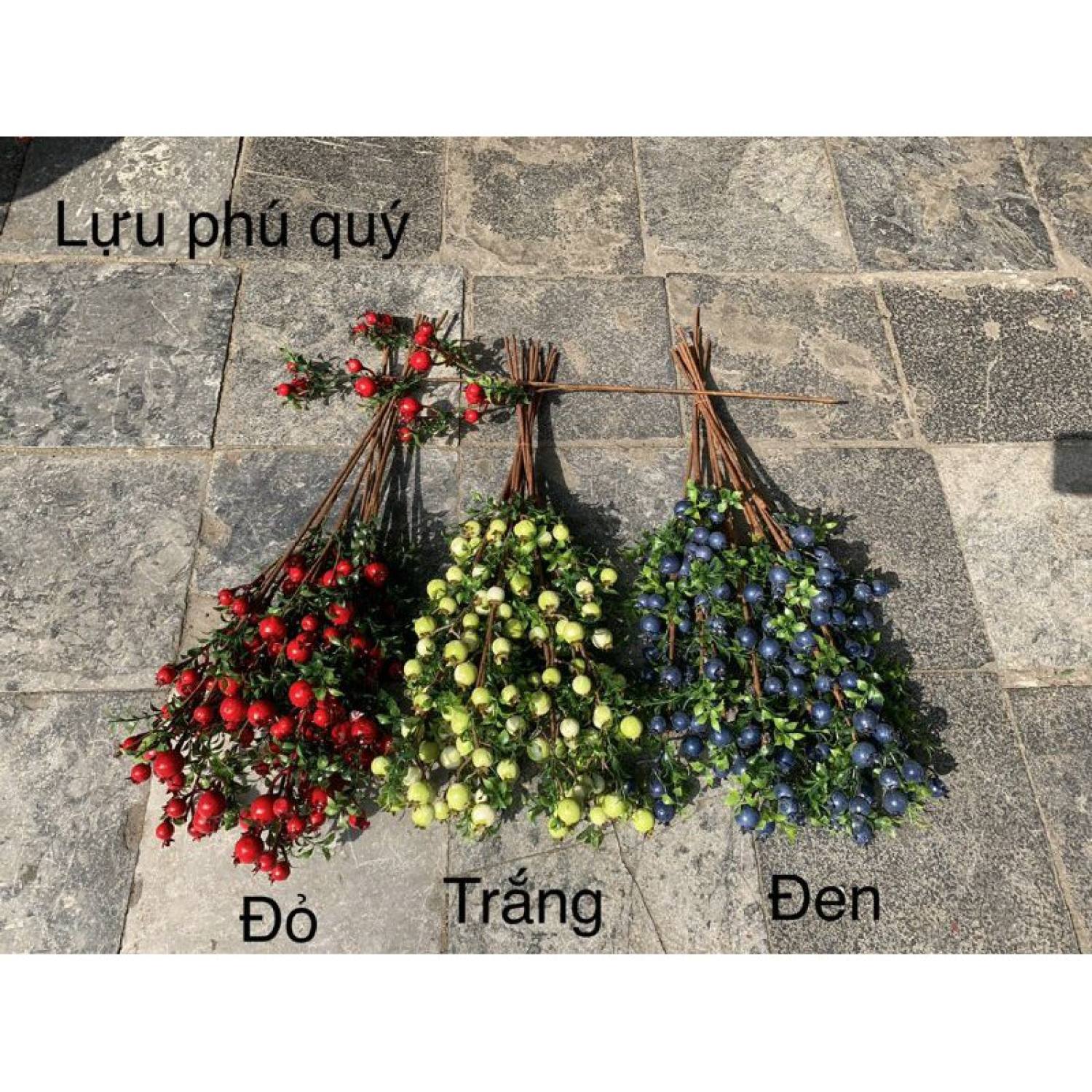 cây giả - cành lựu phú quý (màu đỏ)