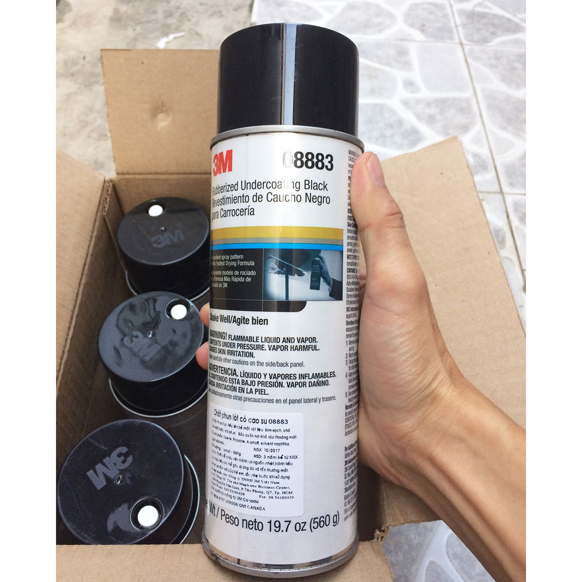 Chai Xịt Sơn Phủ Gầm Đen 3M Rubberized Undercoating Black 560g