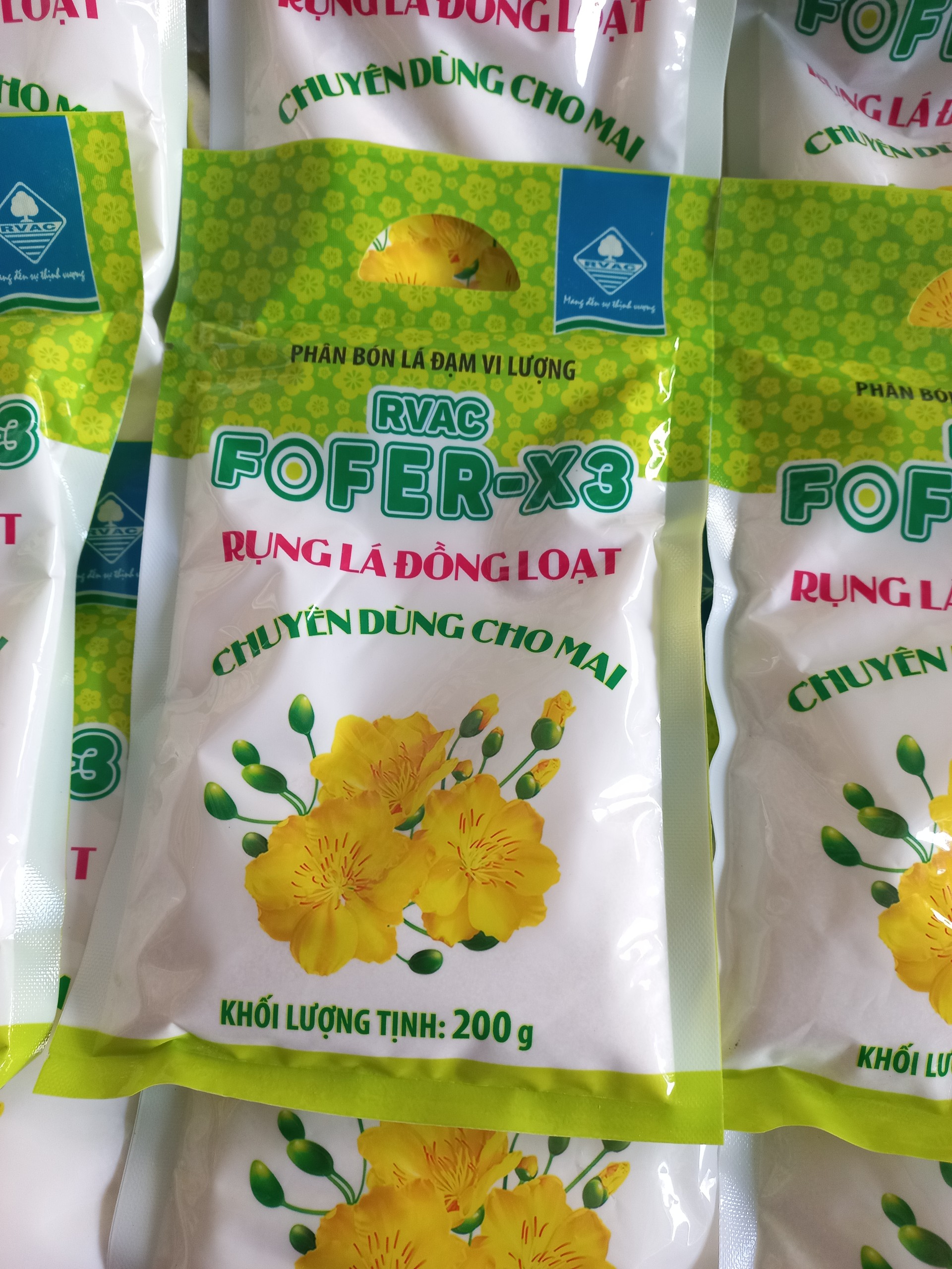 Rụng Lá Mai FOFER-X3 gói 200gr - Chế phẩm hổ trợ rụng lá mai - Không cần lặt tay