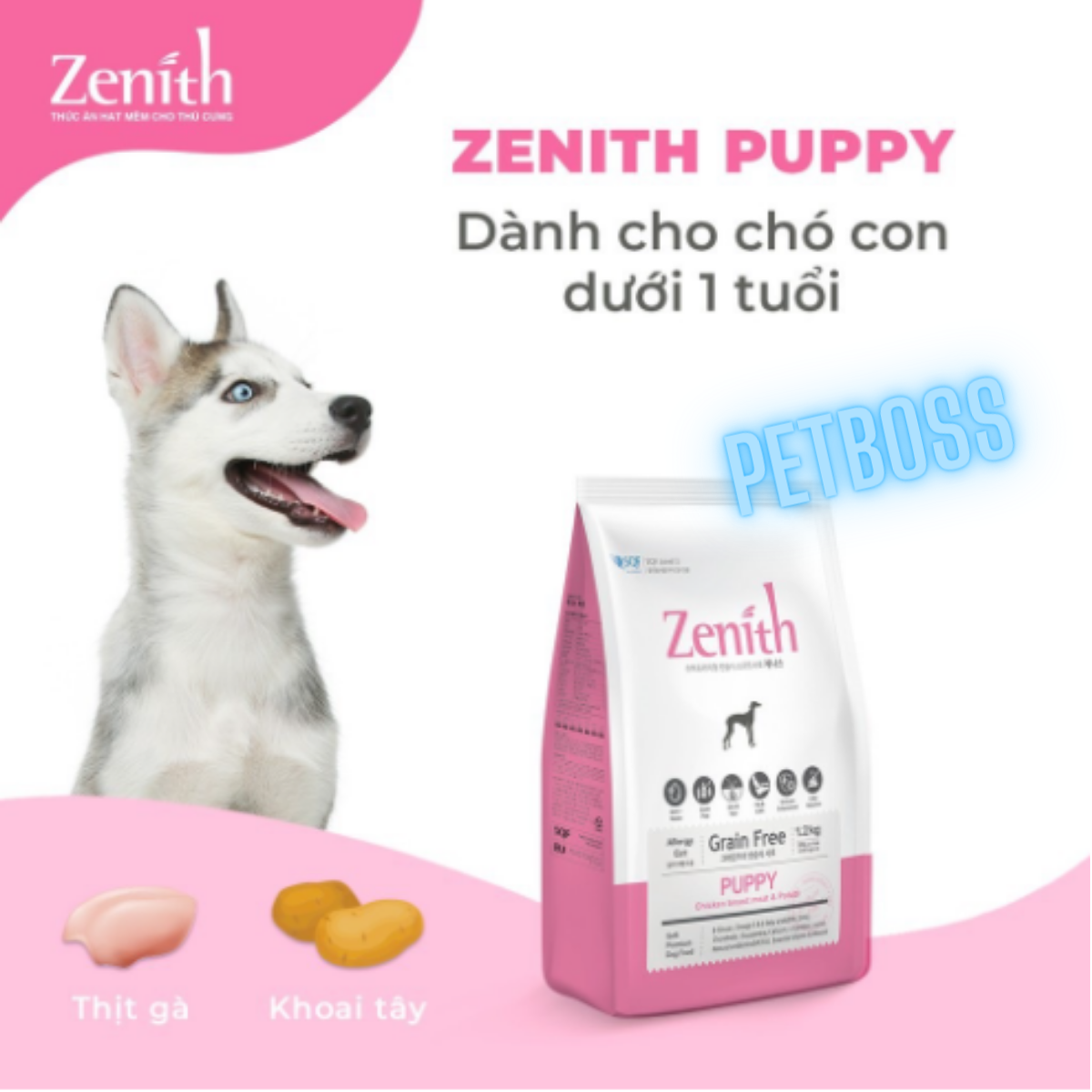 HẠT MỀM CHO CHÓ ZENITH, HẠT MỀM CHO CHÓ CON VÀ CHÓ TRƯỞNG THÀNH