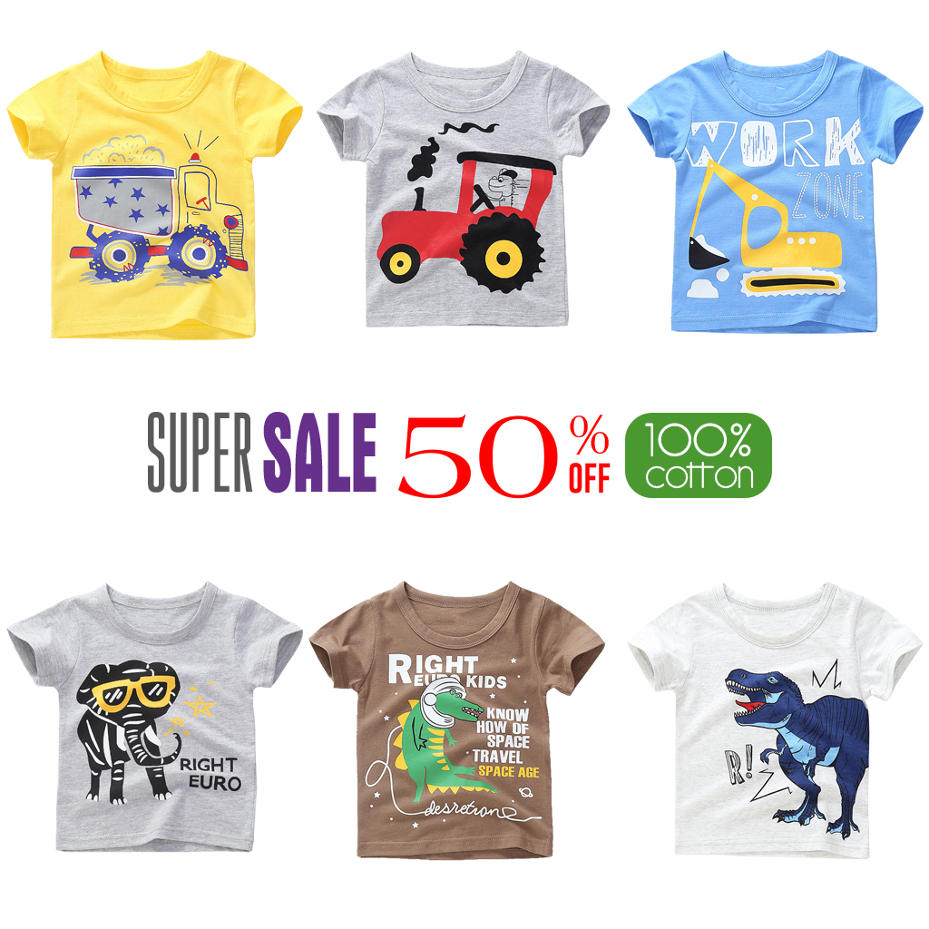 [HCM]Áo thun bé trai TrueKids áo phông chất cotton 100% nhiều hình in hàng xuất
