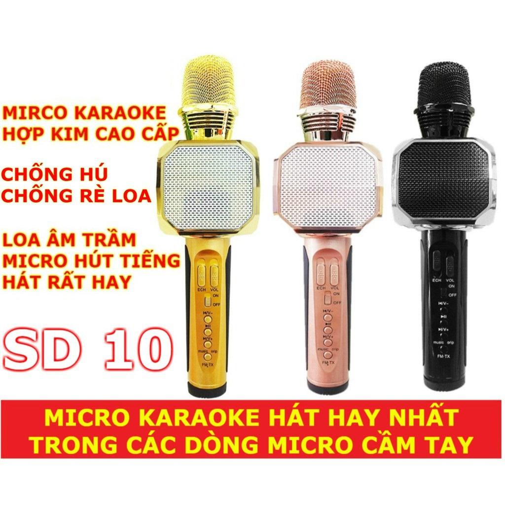 Mic sd10 mic sd-10 míc hát karaoke bluetooth sd-10 siêu phẩm loại i bh 6 tháng.