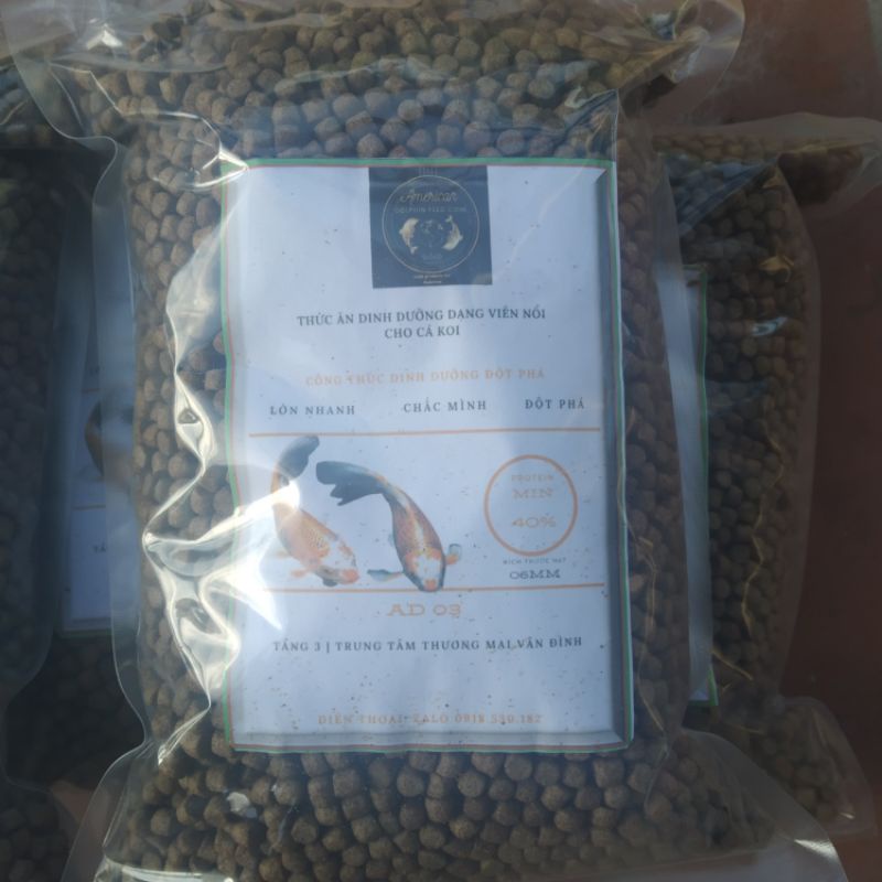1kg Cám cá American feeds, siêu đạm dành cho cá Koi, cá vàng