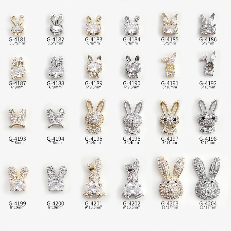 Charm nail thỏ đính đá hot trend
