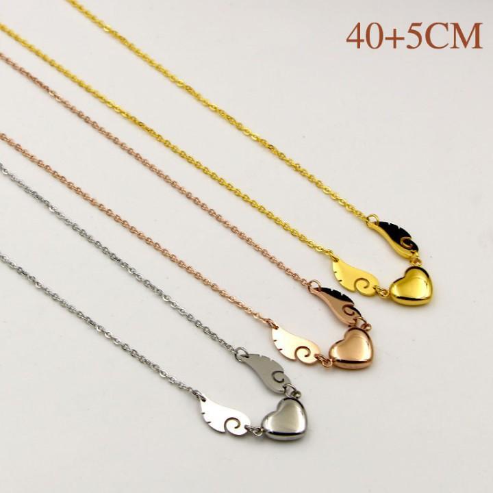Dây Chuyền Đôi Cánh Trái Tim Titan Ko Đen TT 1493