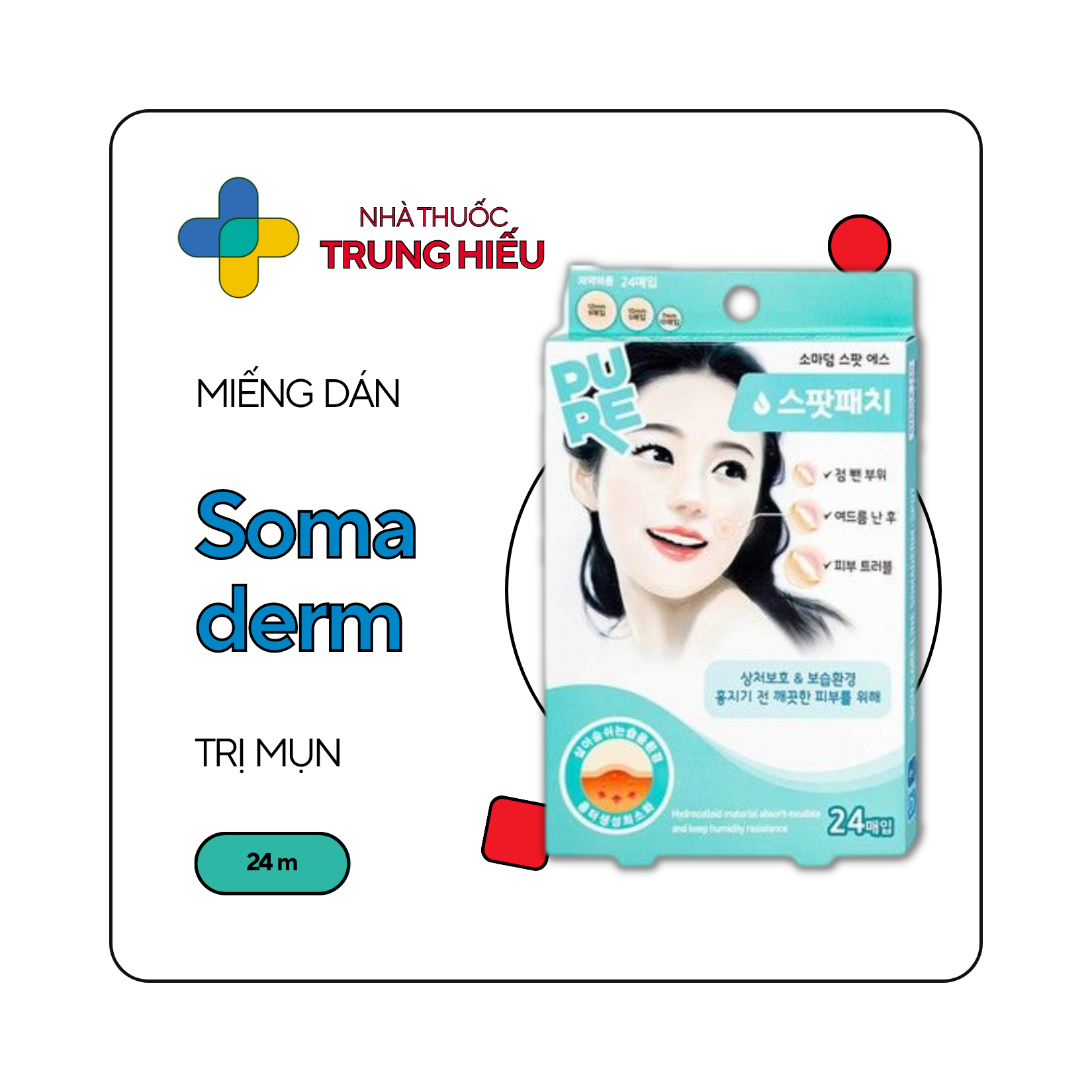 [24M] Miếng Dán Mụn Somaderm - Nhanh Chín Nhân Mụn