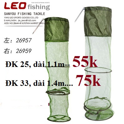 Rộng đựng cá ĐK25cm, 33cm – dài 1.1m, 1,4m