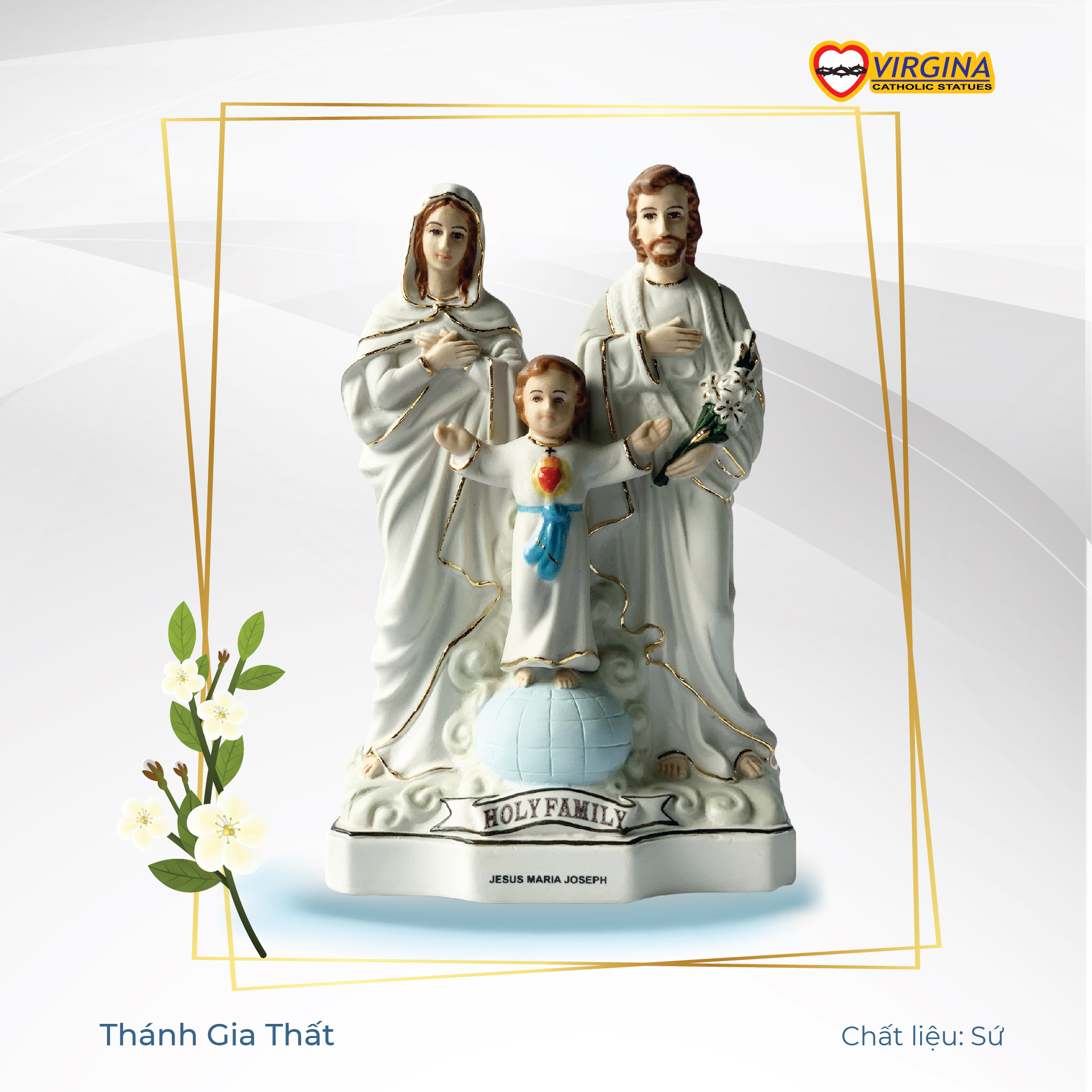 Thánh Gia Thất 15, 30cm - Tượng sứ