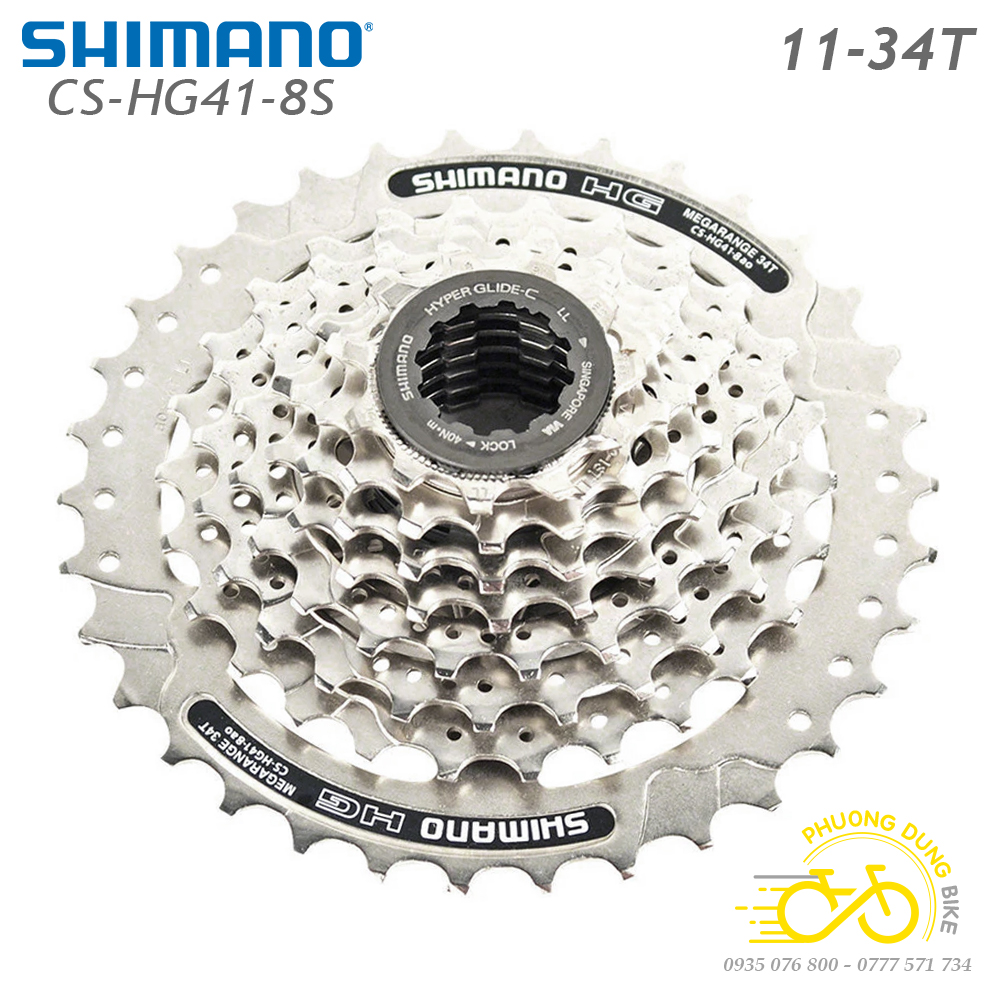 Líp thả líp 8 xe đạp shimano cs hg41 8s 11-32t / 11-34t - hàng chính hãng