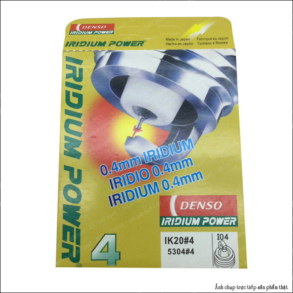 Bugi Denso Iridium Power IK20. Bugi bạch kim chân ngắn dùng cho các loại ô tô.