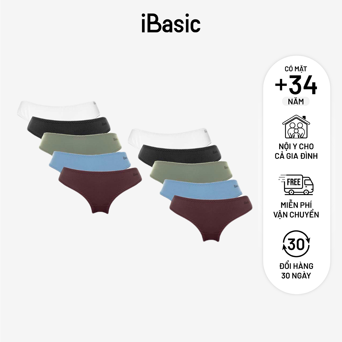 [MUA 8 TẶNG 2] Combo 10 quần lót nữ iBasic thun lạnh PANW130
