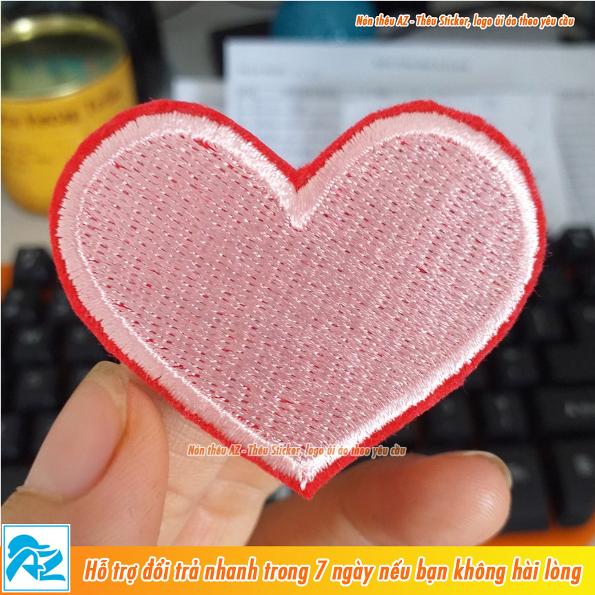 Sticker ủi thêu hình đôi môi và trái tim - Phụ kiện Patch ủi quần áo balo S29