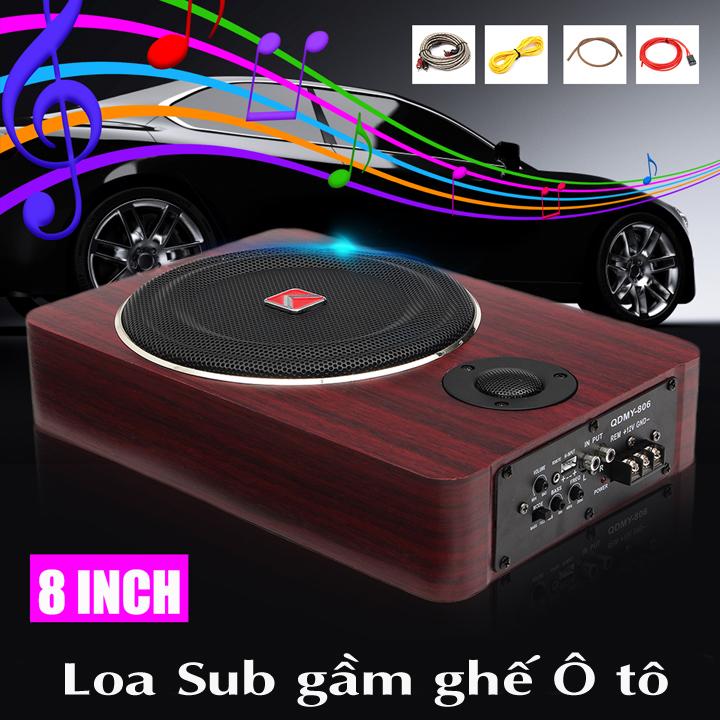 Loa Siêu trầm Ô tô Bass 8  vân gỗ sang trọng K-F808