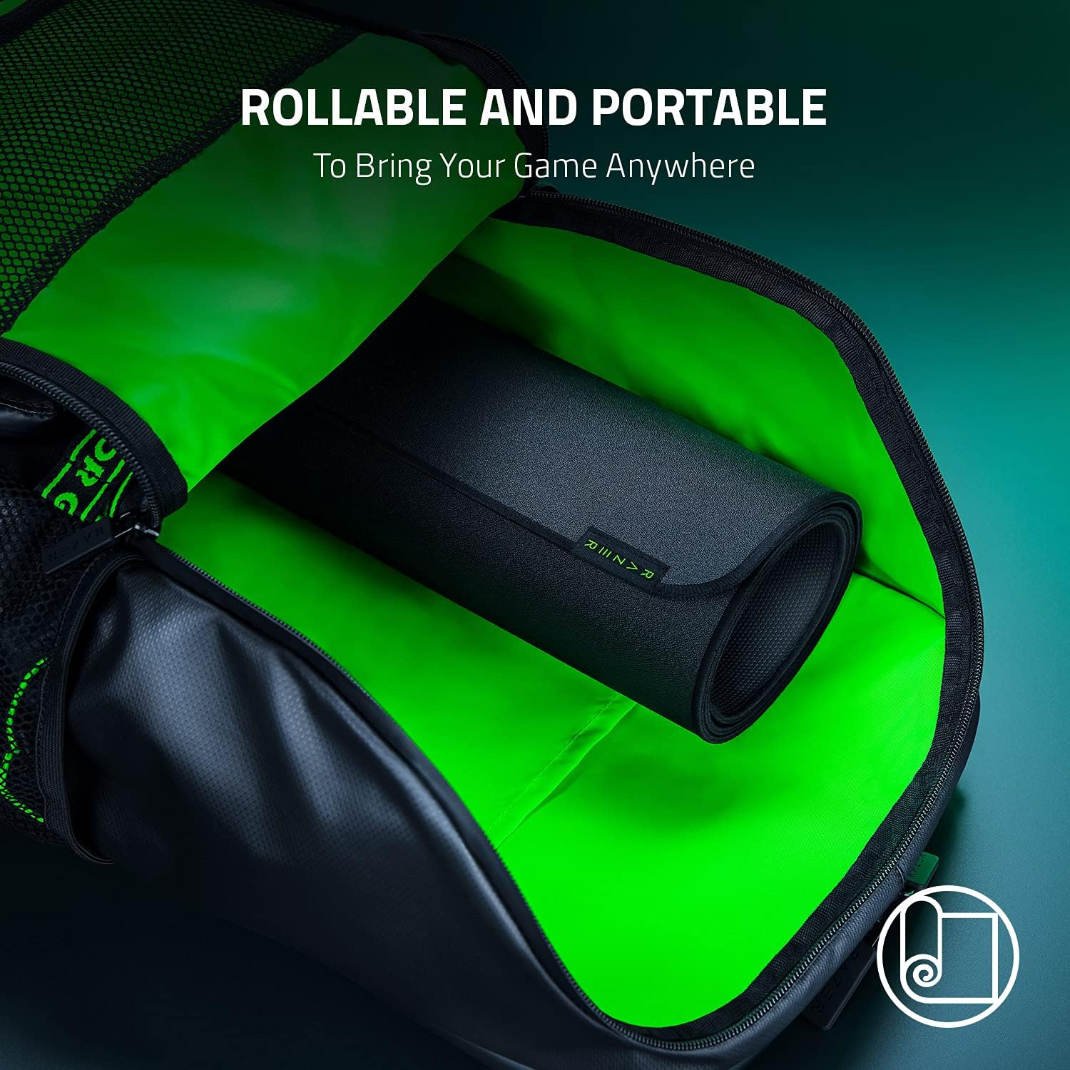 Razer Strider - Large Black Hybrid mouse mat with a soft base & smooth glide (Tấm lót chuột) | Firm Gliding Surface | Anti-Slip Base | Rollable & Portable | Anti-Fraying Stitched E