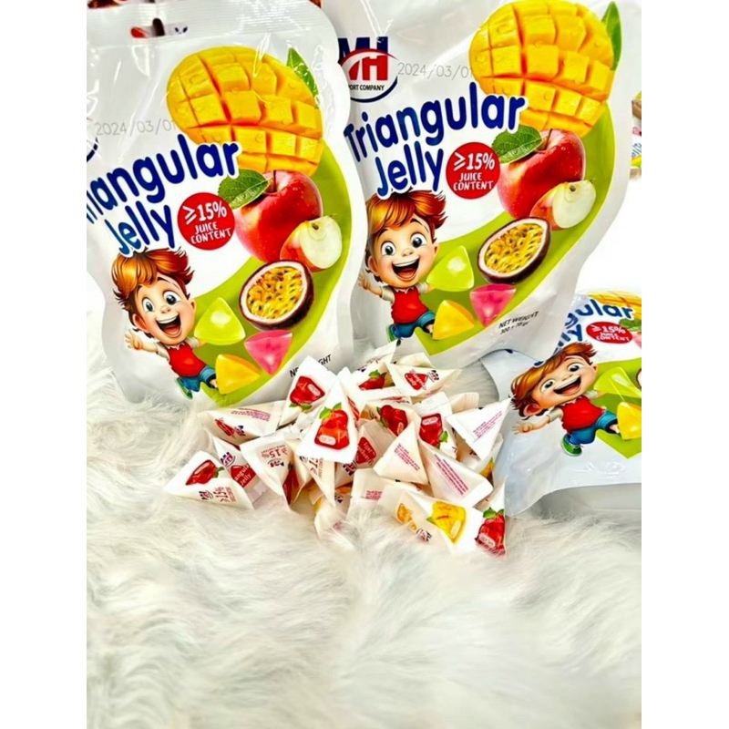 1kg triangle jelly candy HM fruit mix delicious taste-snacks