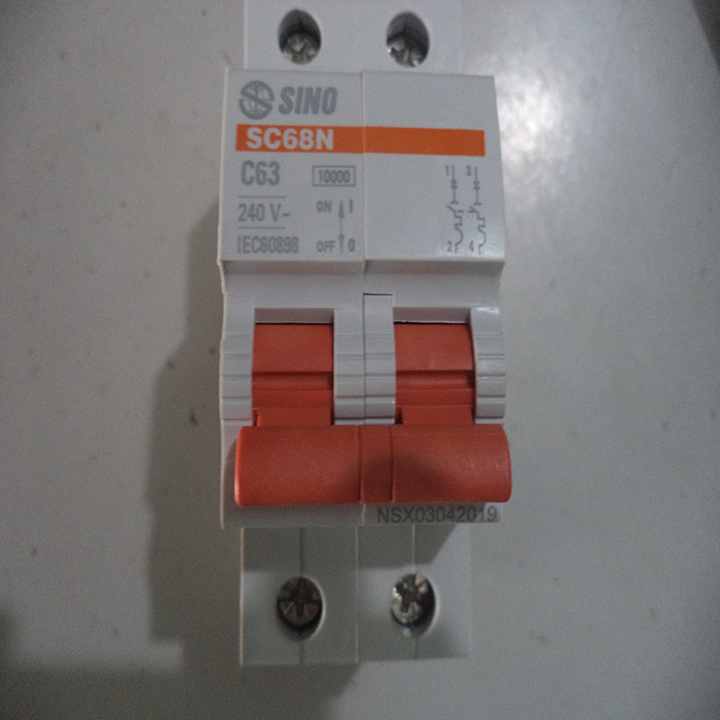 Cầu dao tự động APTOMAT chống quá tải và ngắn mạch Sino 2 cực 63A