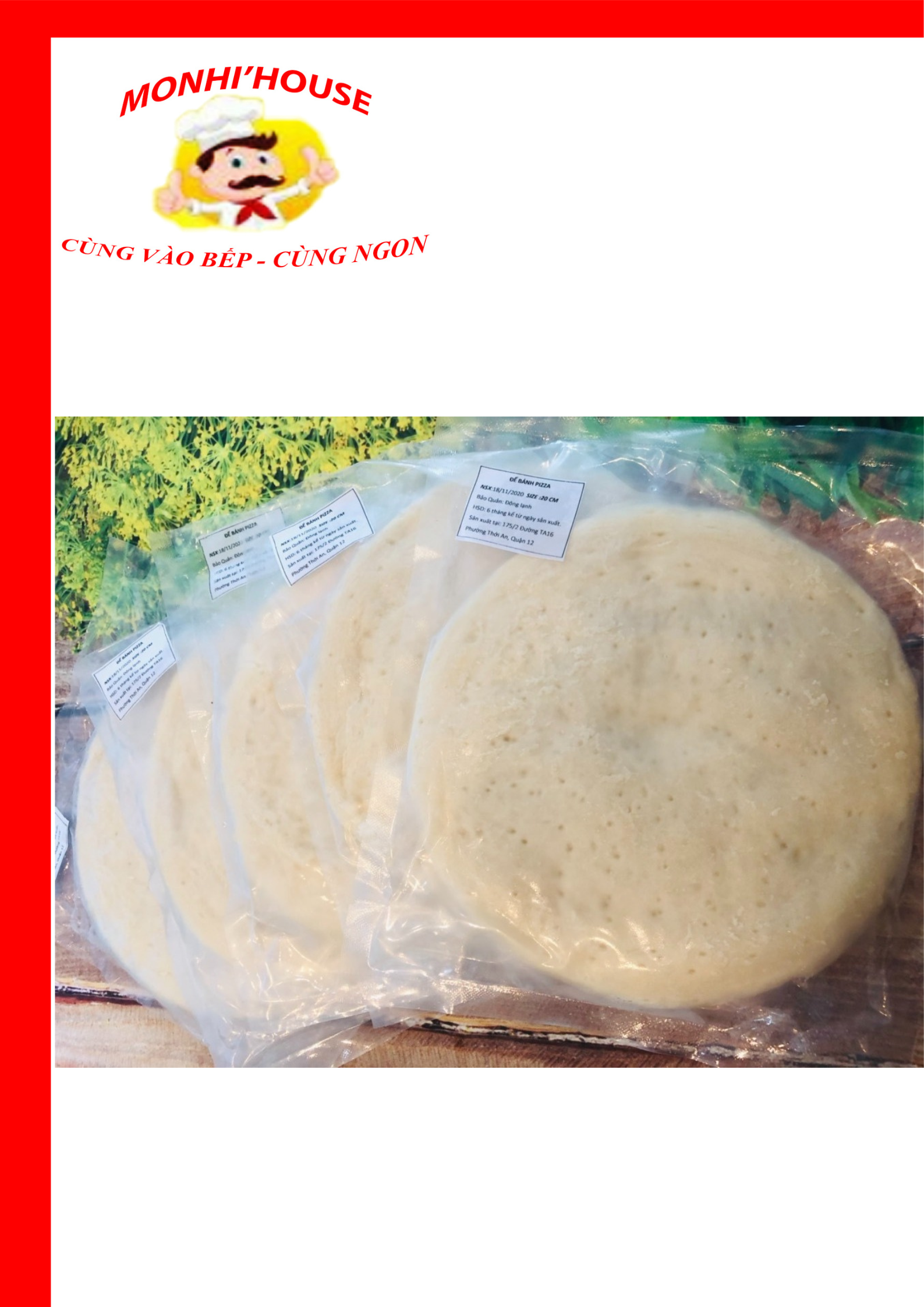 Set 2 đế bánh pizza đã nướng qua