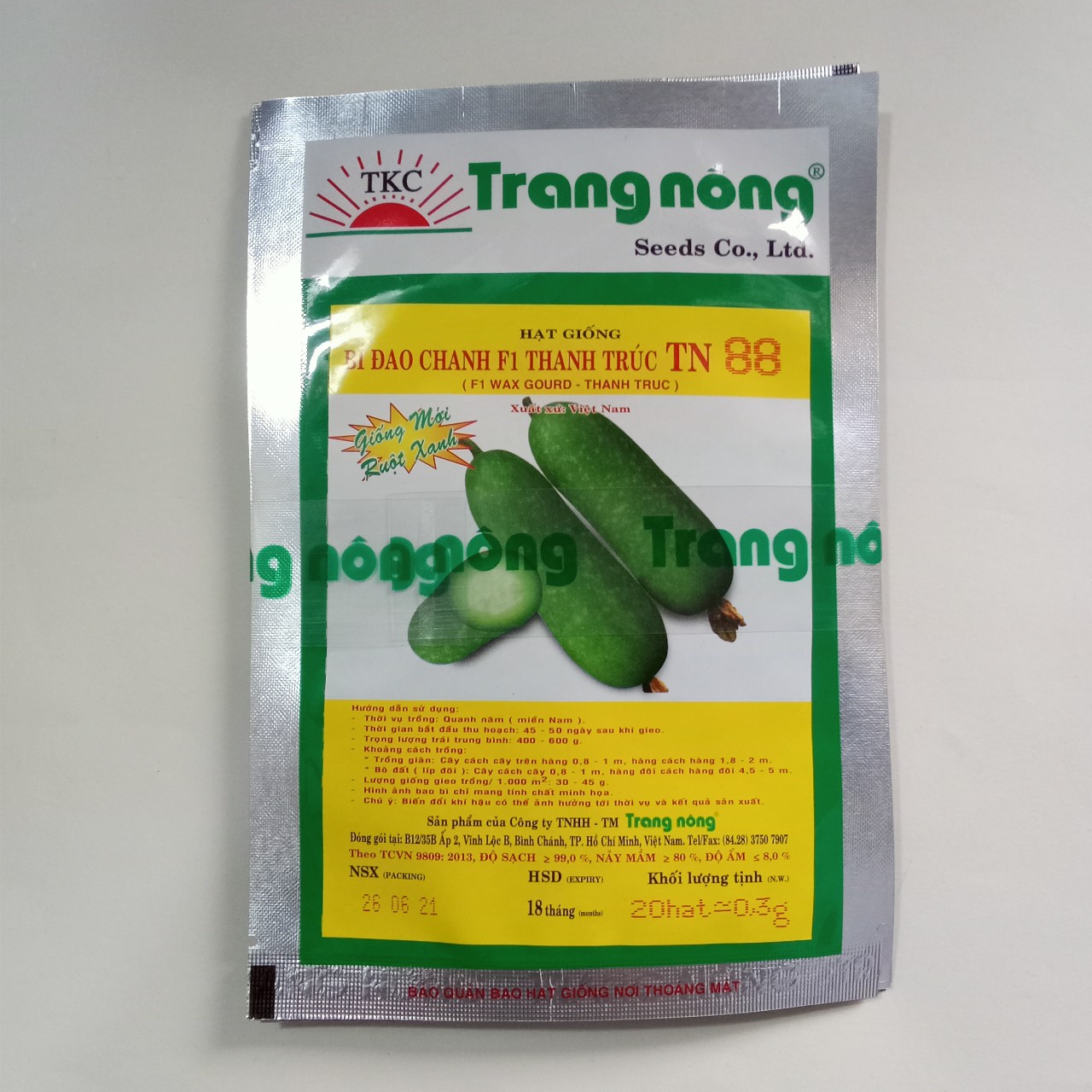 Hạt Giống Bí Đao Chanh F1 - 20 hạt