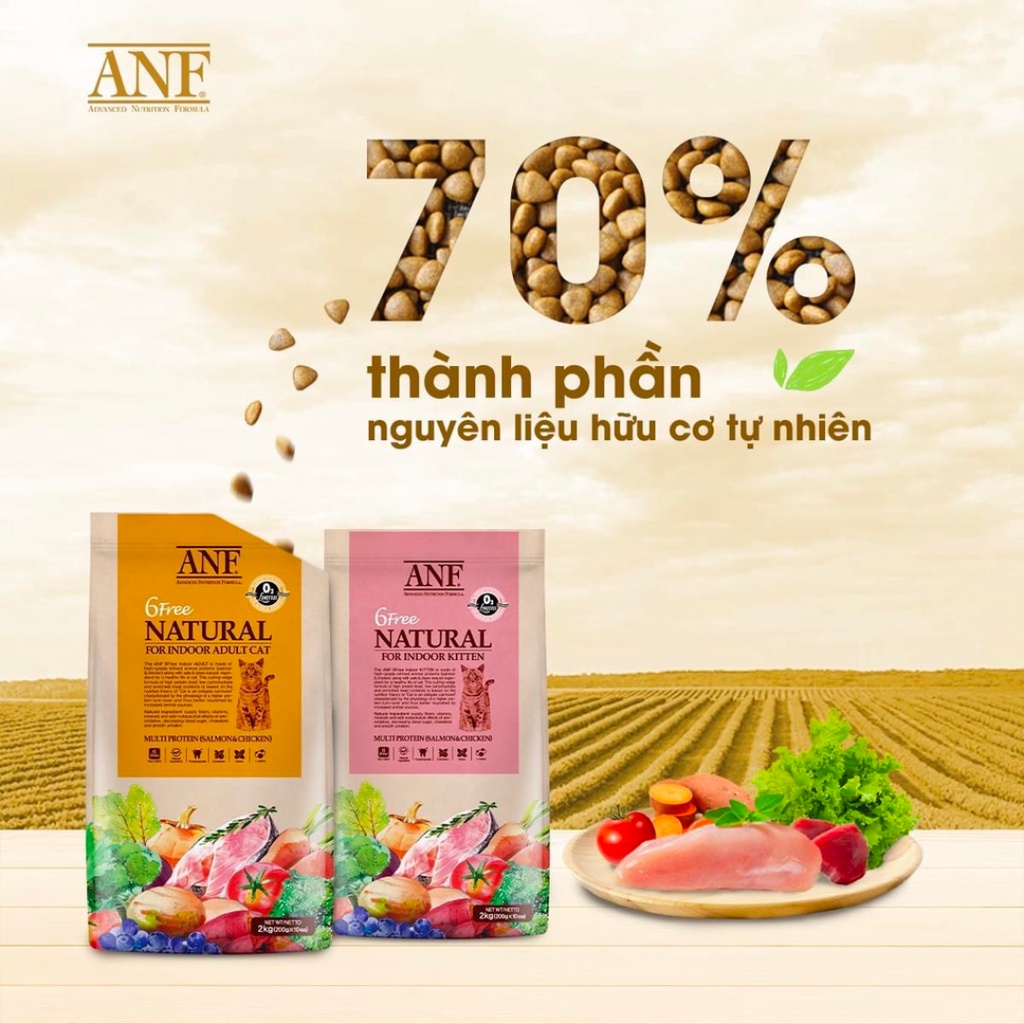 Thức Ăn Hữu Cơ Cho Mèo ANF Bao 2kg