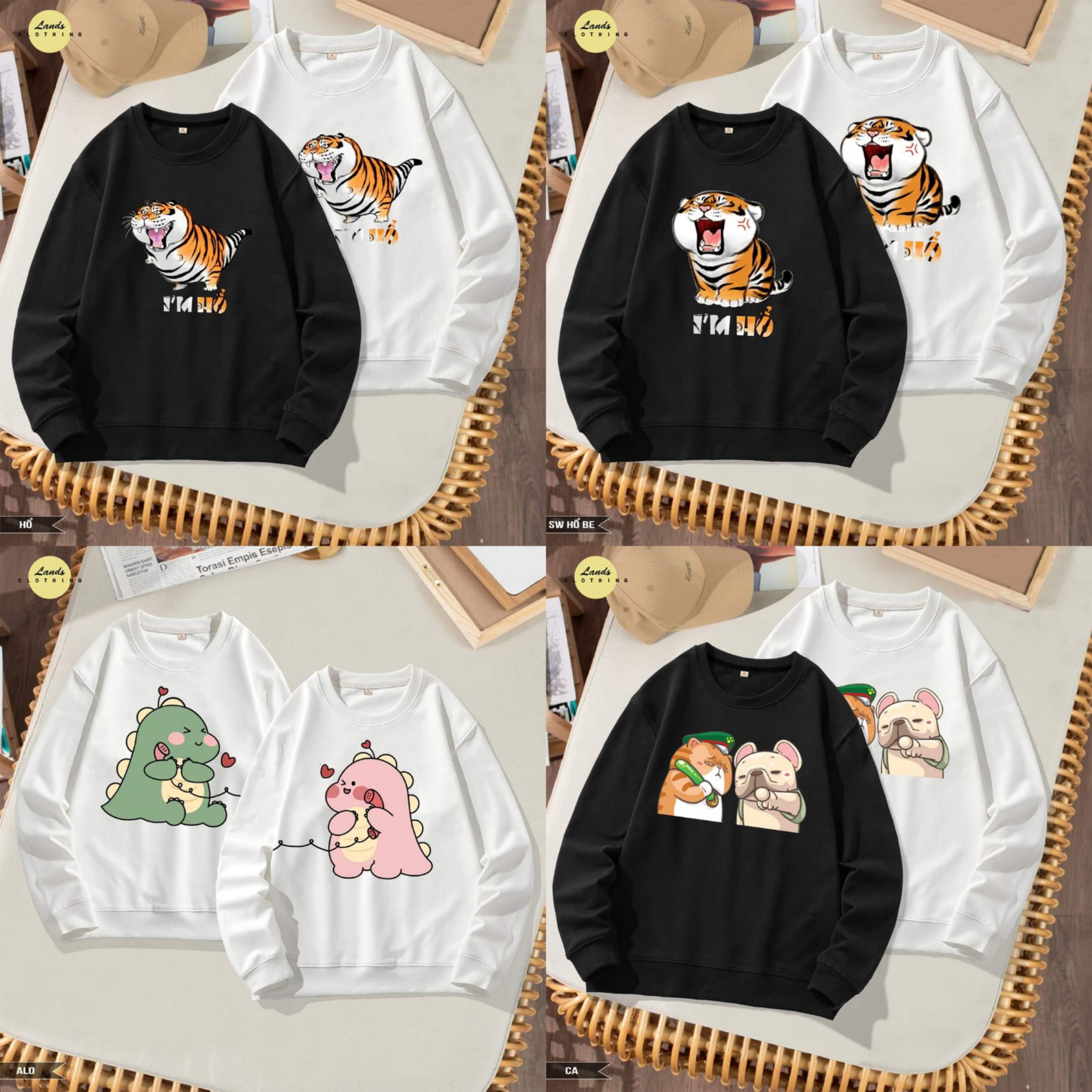 [FREESHIP] ÁO SWEATER ĐÔI IN HÌNH CUTE
