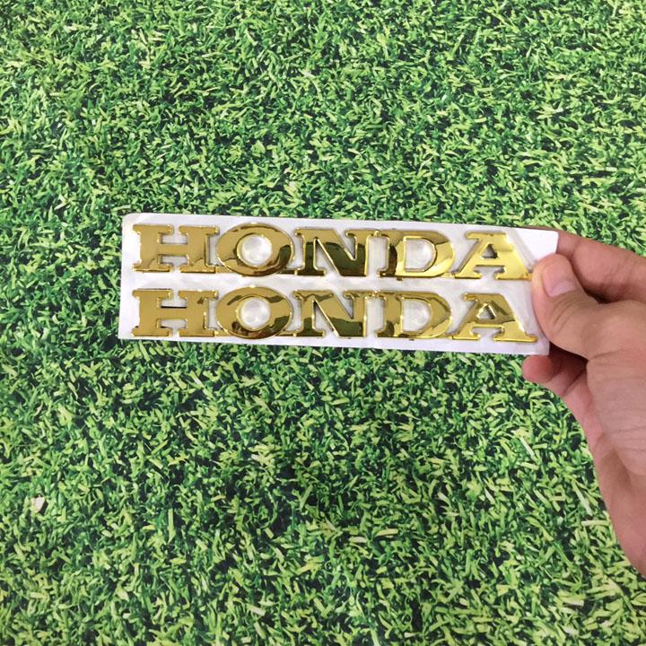 Tem logo chữ nổi HONDA màu VÀNG
