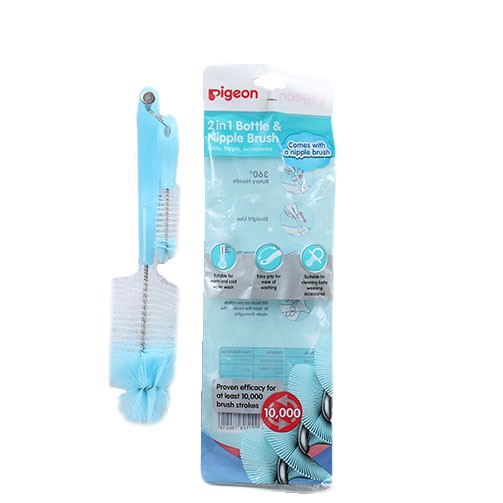 Cọ rửa bình sữa và núm ty Pigeon 2 trong 1
