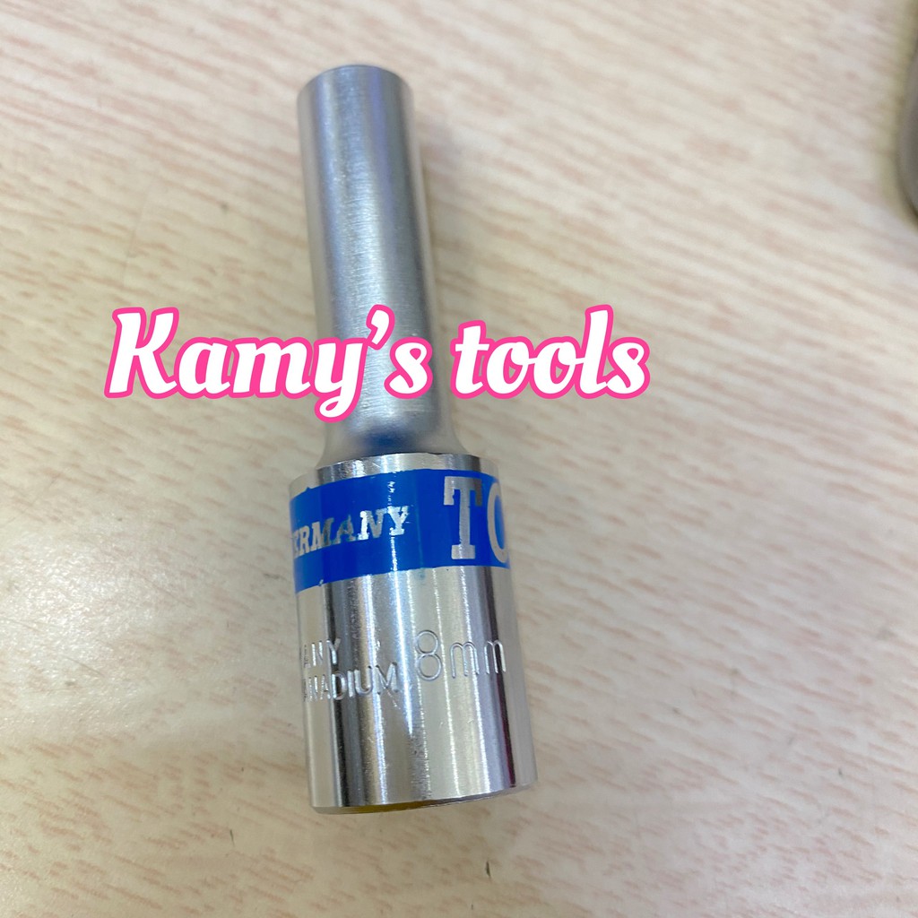 Đầu tuýp dài top lỗ 1/2" 8mm