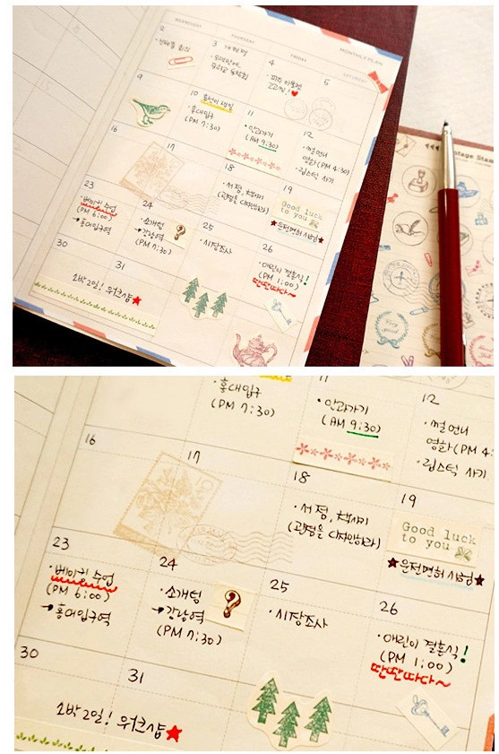 Sticker vintage stamp - Bộ 06 tờ