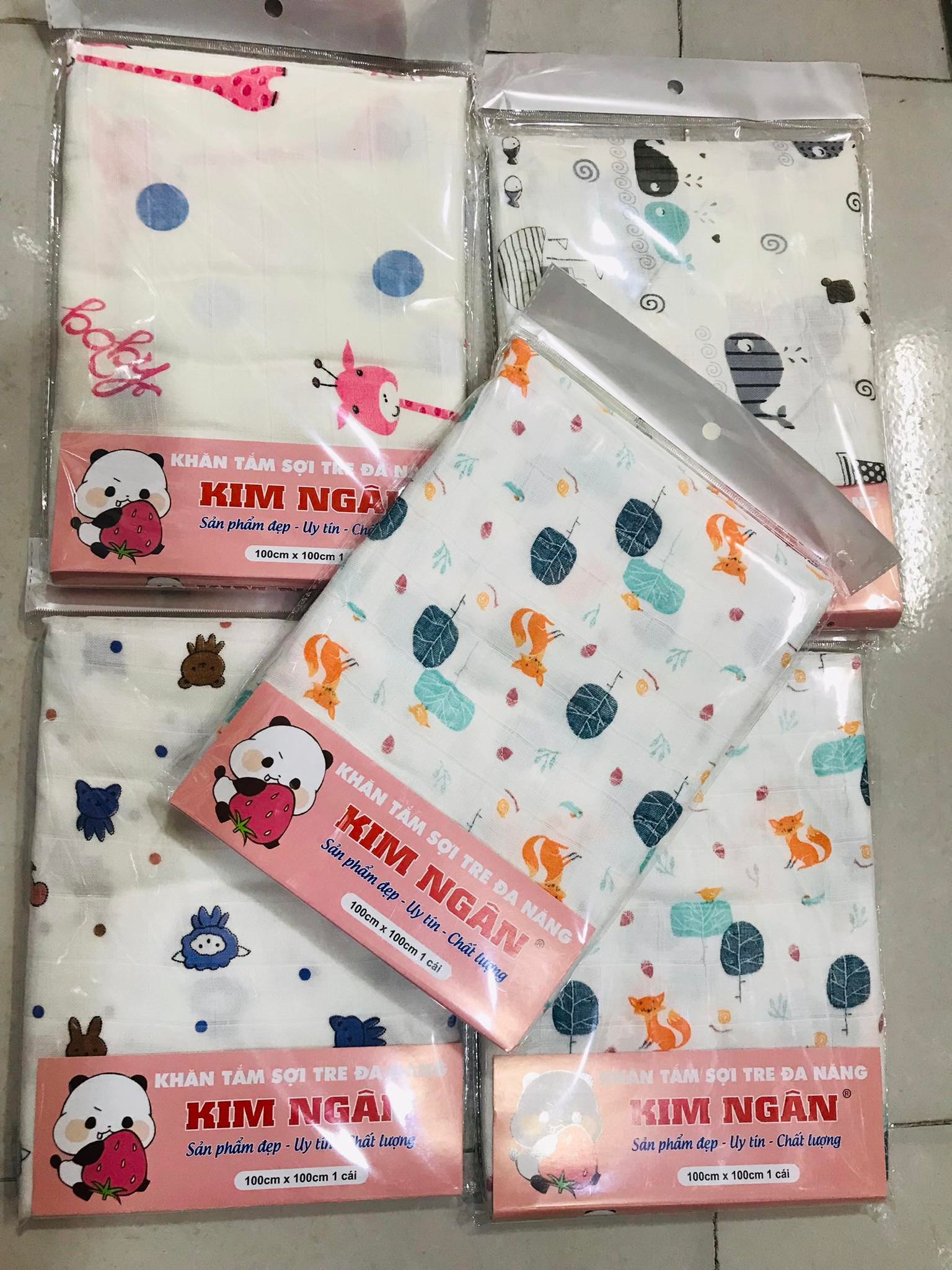 Khăn tắm em bé  Sợi tre Cao cấp  siêu mềm , siêu thấm hút nhiều họa tiết dể thương 110x110cm