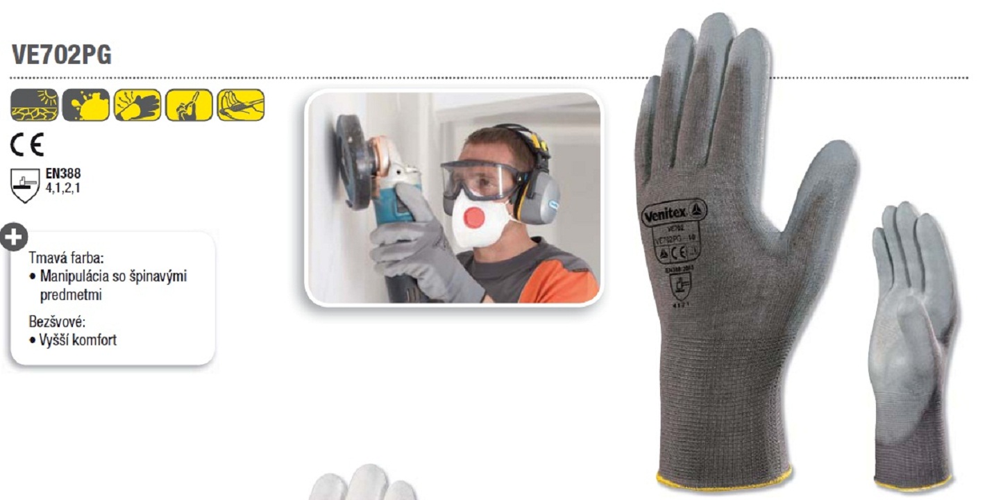 Găng tay phủ PU Pháp Deltaplus VE702PG