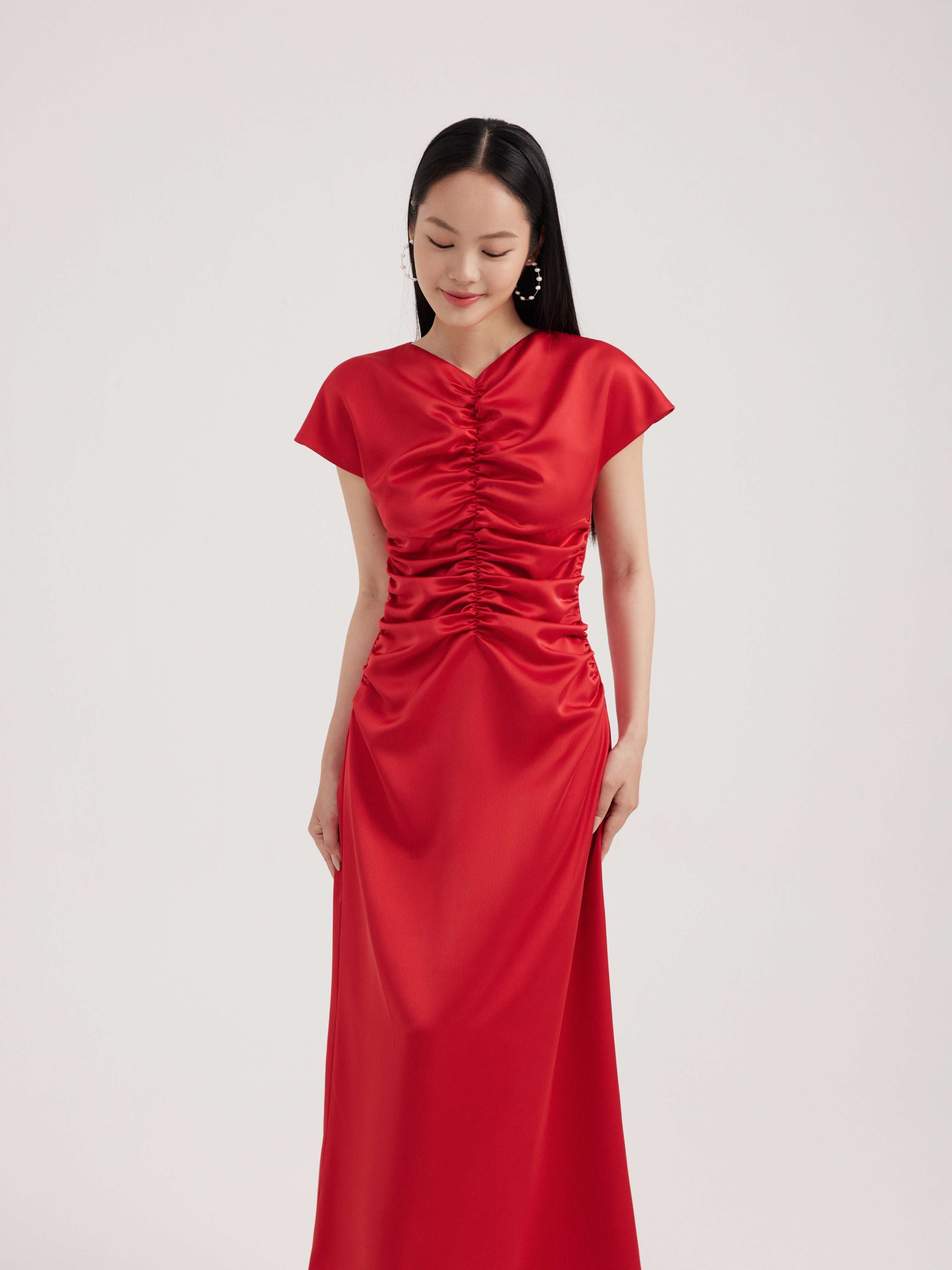 Đầm lụa midi Mauve Jane dress