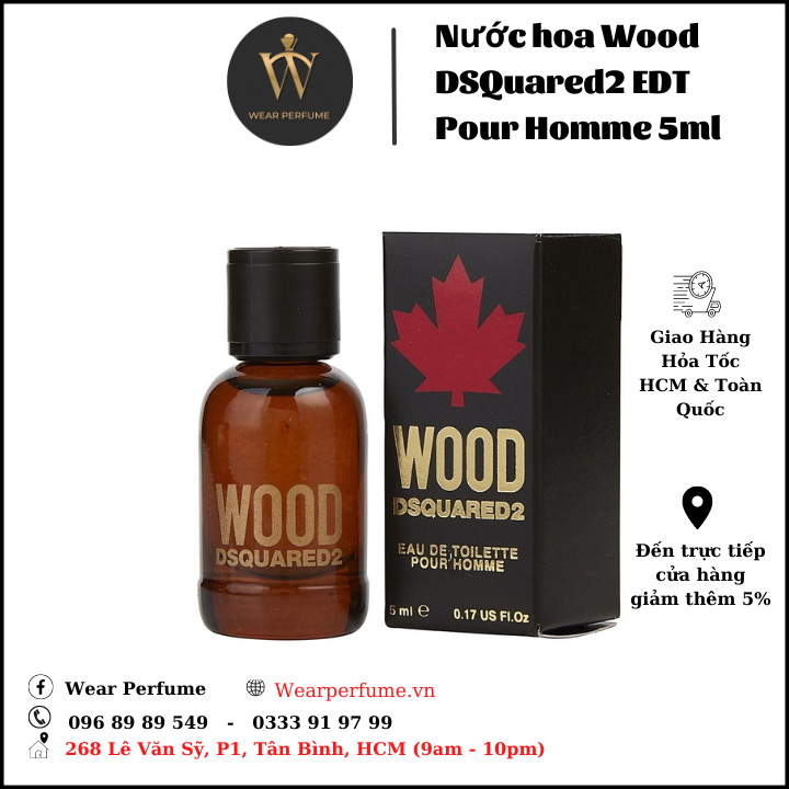 Nước hoa wood dsquared2 edt pour homme 5ml