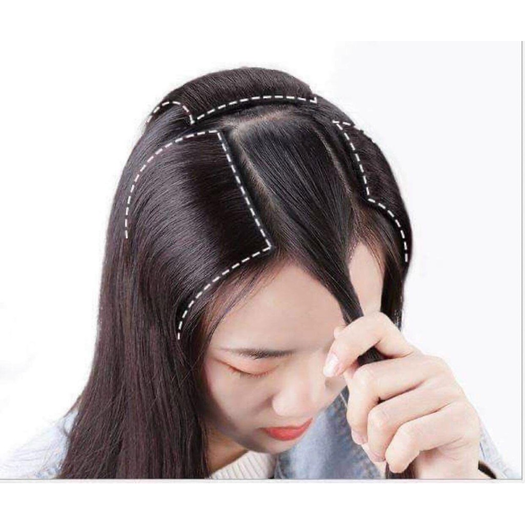 TÓC THẬT 100% - Tóc giả kẹp phím phồng mini