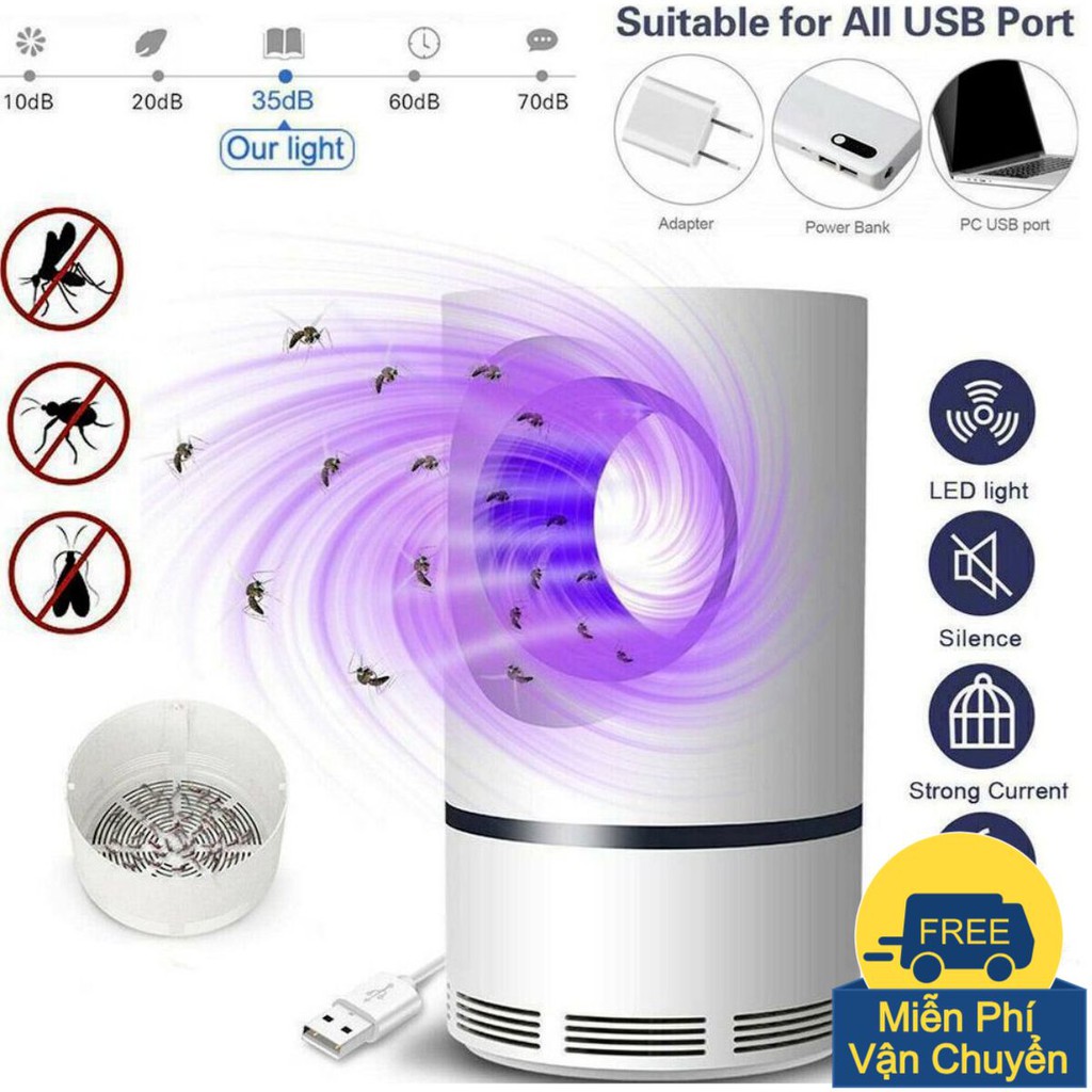 Đèn Bắt Muỗi Thông Minh Cắm Cổng Usb – Máy Bắt Muỗi Lỗ
