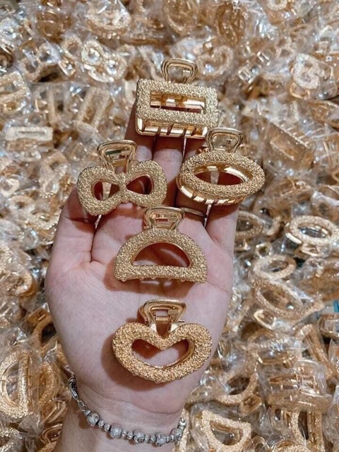 Set 5 Kẹp Tóc Đá Màu Vàng Sang Chảnh