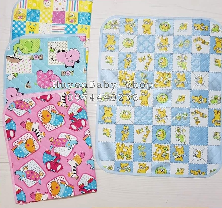 [SIZE LỚN 50x70cm] Chiếu Lót nhựa Chống Thấm 2 lớp họa tiết ngộ nghĩnh dễ thương Cho trẻ Sơ Sinh loại to dày dặn bền đẹp