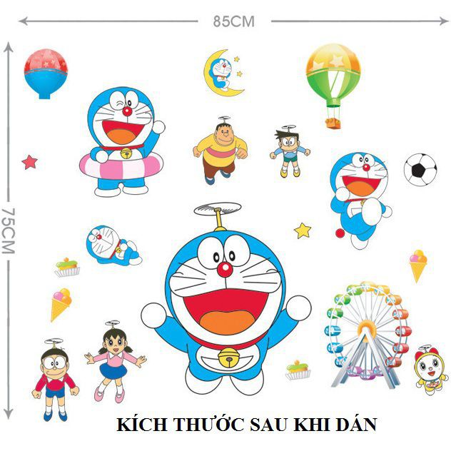 [HCM]Decal Dán Tường Doremon 2 - Stickers Doremon - Hình Dán Doremon Tại Hcm