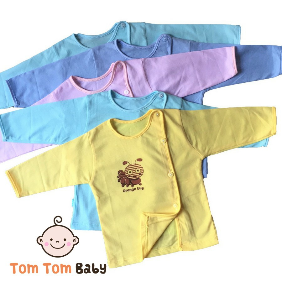 Áo dài cho bé sơ sinh cotton khuy lệch  (4-6kg)