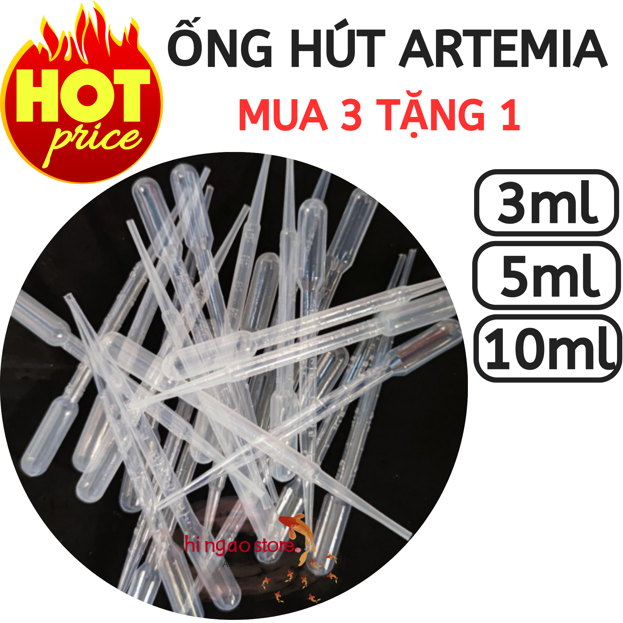 (Buy 3 get 1 free) Artemia straw 3ml, 5ml, 10ml-fish accessory | Hingaostore.