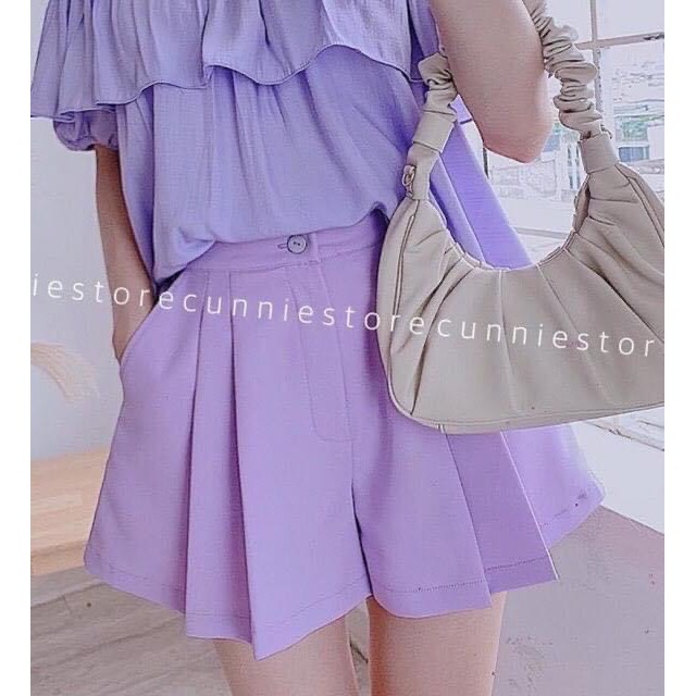 Quần short giả váy xếp ly