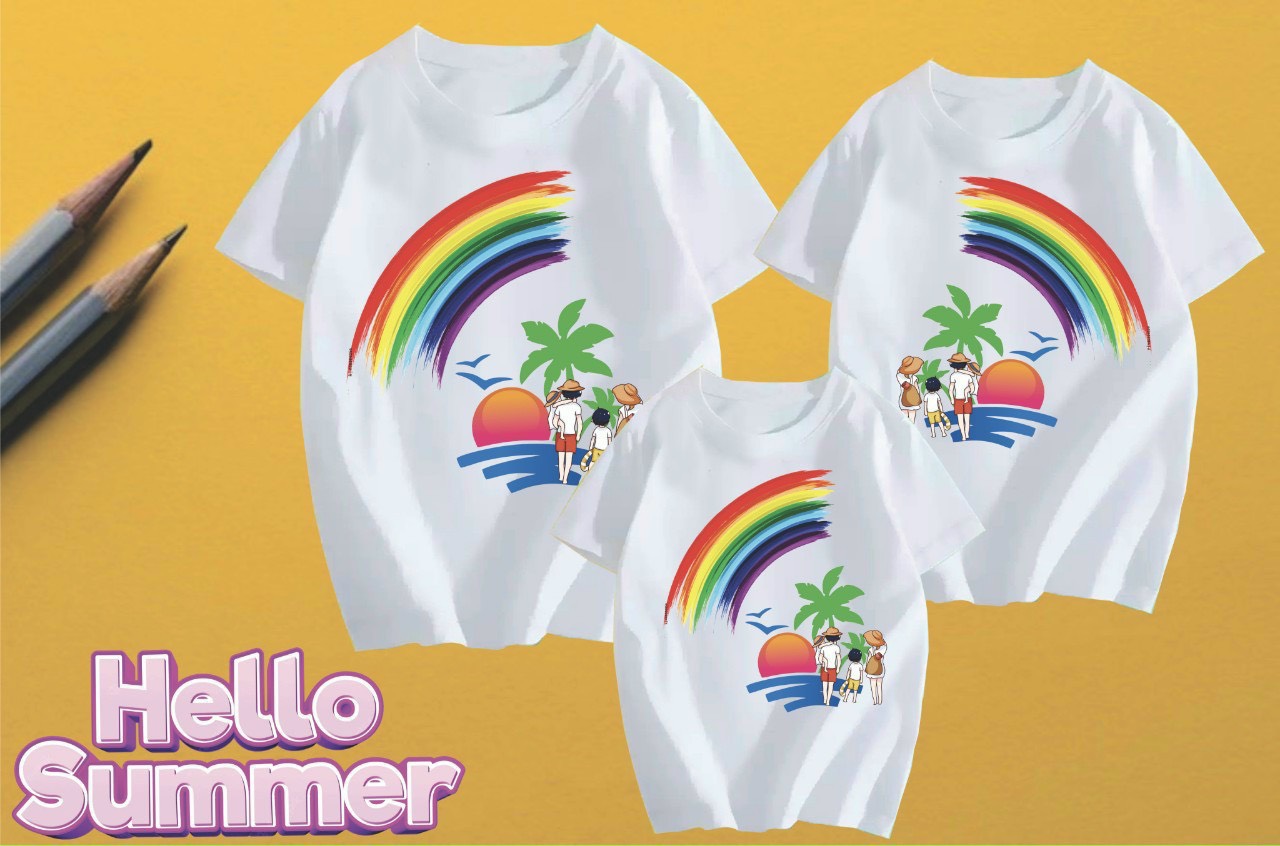 Áo thun in hello summer