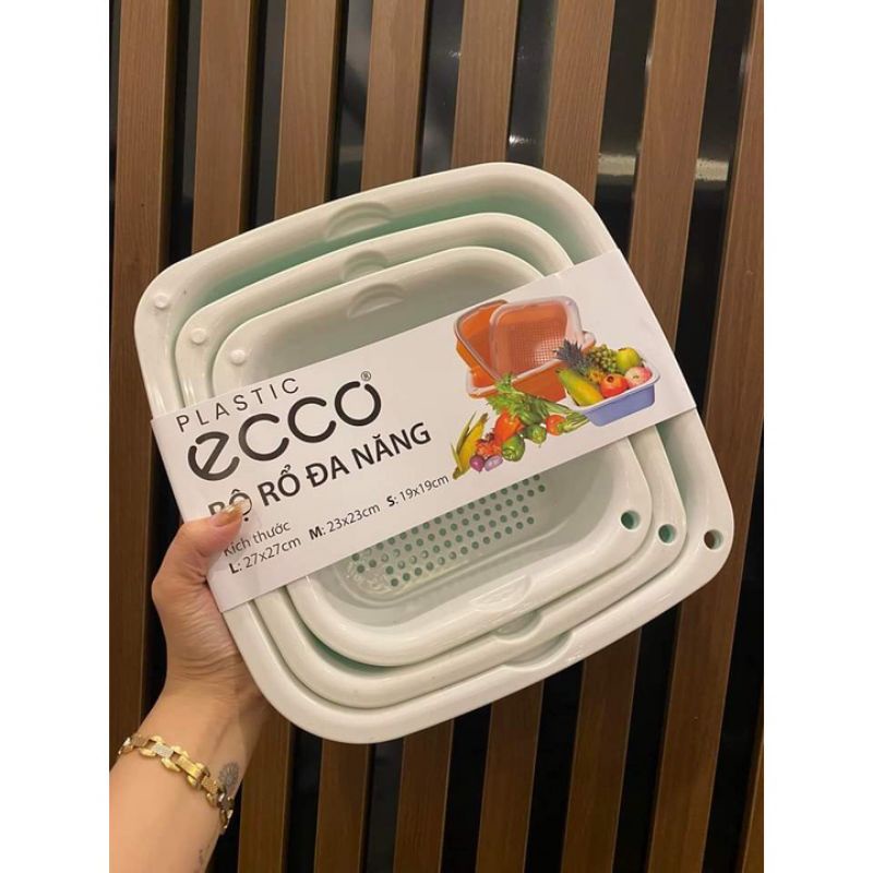 Rổ nhựa chữ nhật đựng đồ kèm chậu
