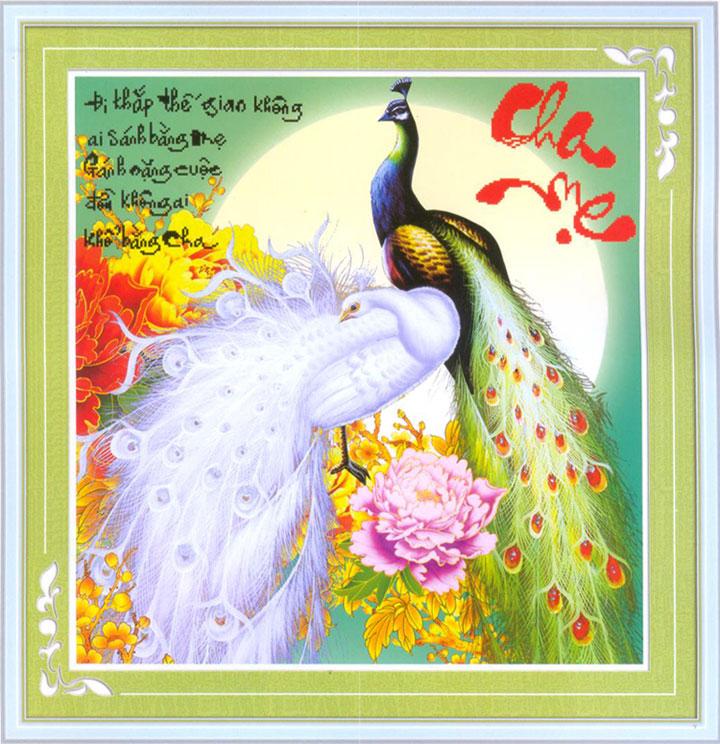 [HCM]Tranh Đính Đá 3D Cha Mẹ Đi Khắp Thế Gian Không Ai Sánh Bằng Mẹ Gánh Nặng Cuộc Đời Không Ai Khổ Bằng Cha HA041ABC (Khách tự đính) KT:46x47cm