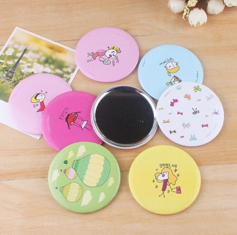 Bộ 2 gương trang điểm mini bỏ túi - Gương trang điểm cầm tay mini nhiều hình nghộ nghĩnh giá rẻ