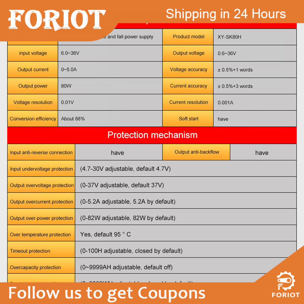 Foriot Bộ Điều Chỉnh DC DC Buck Bộ Chuyển Đổi Tăng Áp Điện Áp Biến Bộ Nguồn Phòng Thí Nghiệm Điều Chỉnh Điện Áp Điều Chỉnh Được 0.5-30V 4A