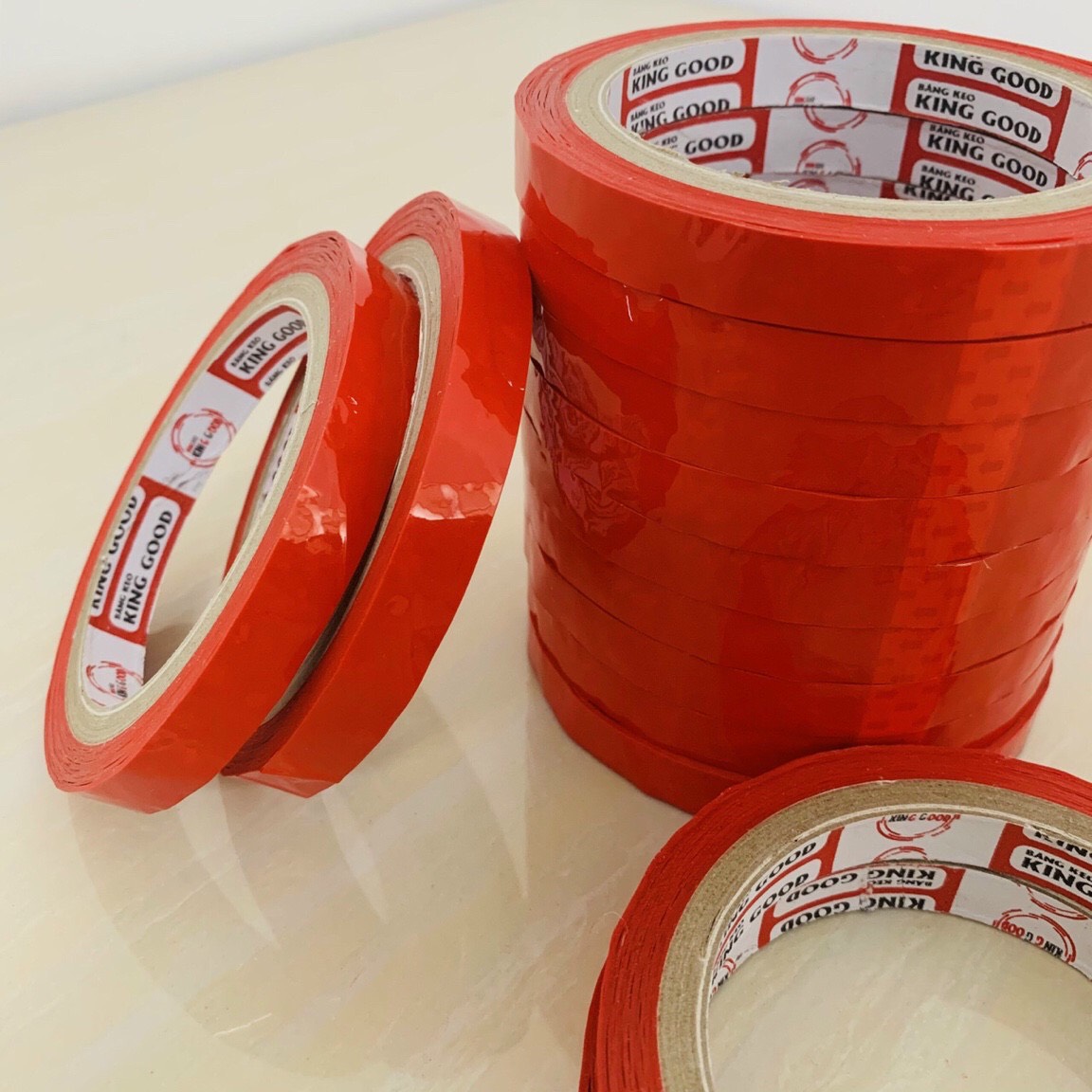 Combo 2 Cuộn băng keo đỏ 12mm dán viền hộp bánh kẹo,hạt điều ( hộp E-lip, hộp vuông )nn5