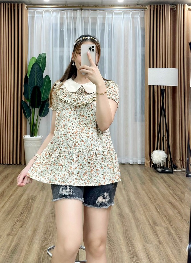 Áo bầu cộc tay chất voan nhẹ mềm mát MÙA HÈ
