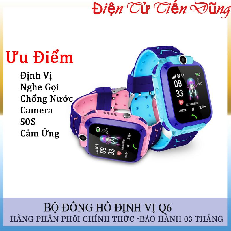 Đồng hồ định vị Q6 thông minh trẻ em chống nước nghe gọi sos camera với cảm ứng
