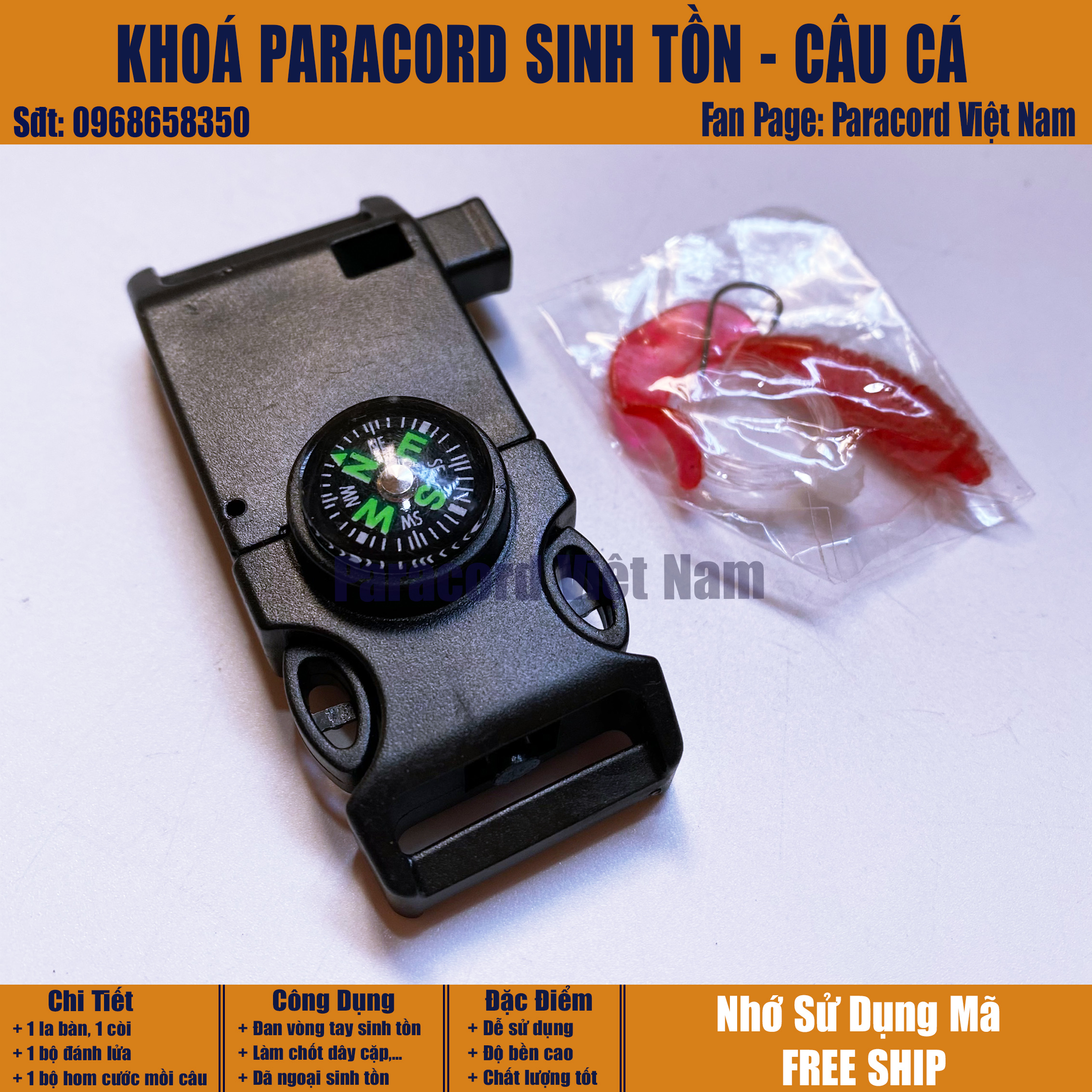 Khoá Paracord Câu Cá - Sinh Tồn