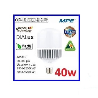 Bóng Led Bulb 40W MPE ( ÁNH SÁNG TRẮNG) - LB-40T / LBD-40T ( chính hãng MPE )